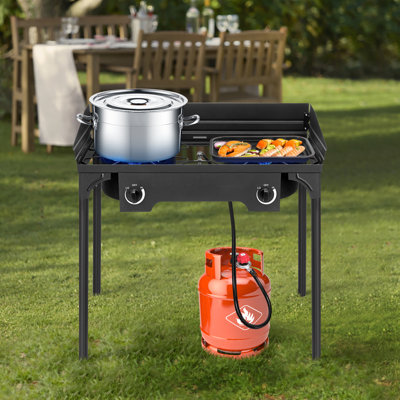 VIVOHOME Outdoor 3-Burner Stove, Max. 225,000 BTU/Hr, Heavy Duty Tri-Propane  Cooker With Detachable Legs Stand For Camping Cookout | Wayfair